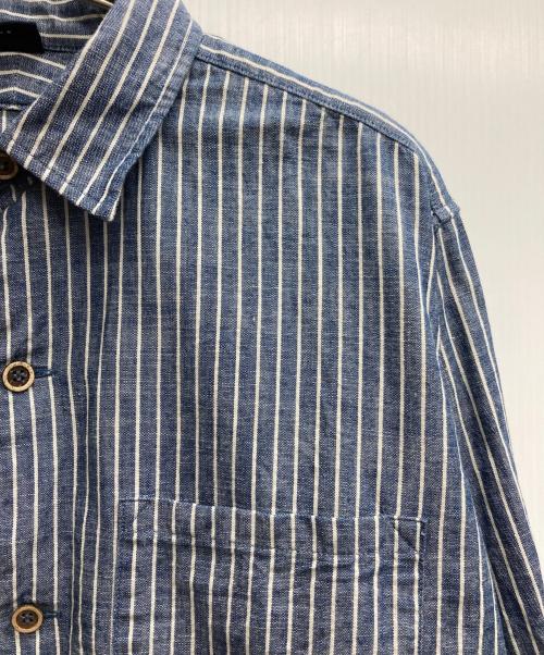 45R（フォーティファイブ・アール）45R (フォーティファイブ・アール) ダンガリーストライプの908グランパプルシャツ ブルー サイズ:Freeの古着・服飾アイテム