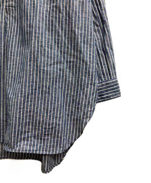 45R（フォーティファイブ・アール）45R (フォーティファイブ・アール) ダンガリーストライプの908グランパプルシャツ ブルー サイズ:Freeの古着・服飾アイテム