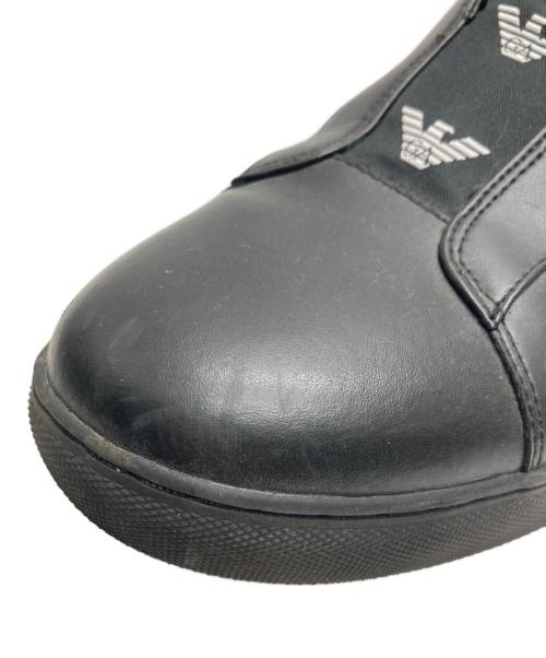 EMPORIO ARMANI（エンポリオアルマーニ）EMPORIO ARMANI (エンポリオアルマーニ) スリッポン ブラック サイズ:42の古着・服飾アイテム