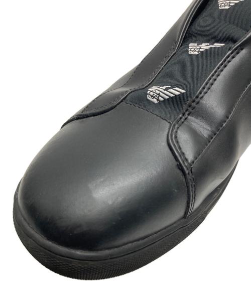 EMPORIO ARMANI（エンポリオアルマーニ）EMPORIO ARMANI (エンポリオアルマーニ) スリッポン ブラック サイズ:42の古着・服飾アイテム