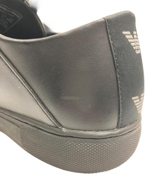 EMPORIO ARMANI（エンポリオアルマーニ）EMPORIO ARMANI (エンポリオアルマーニ) スリッポン ブラック サイズ:42の古着・服飾アイテム