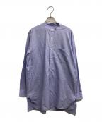 COMOLIコモリ）の古着「バンドカラーシャツ」｜ブルー