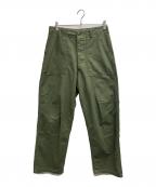 CIOTAシオタ）の古着「スビンコットンムラ糸バックサテンベイカーパンツ」｜オリーブ