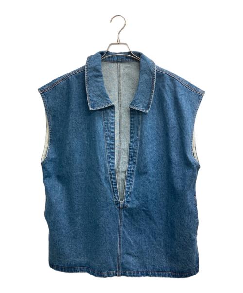 Q.anos（キュアノス）Q.anos (キュアノス) デニムベスト インディゴ サイズ:Fの古着・服飾アイテム