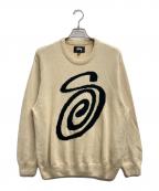 stussyステューシー）の古着「CURLY S SWEATER」｜ベージュ
