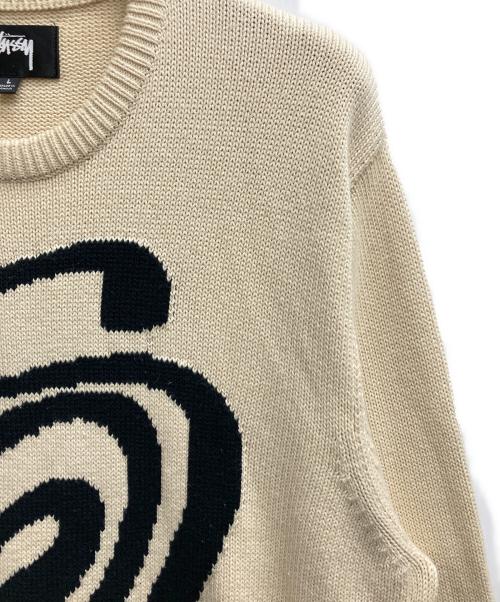 stussy（ステューシー）stussy (ステューシー) CURLY S SWEATER ベージュ サイズ:Lの古着・服飾アイテム
