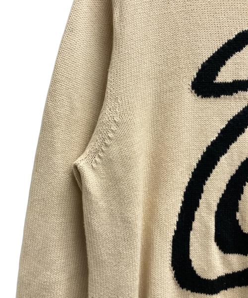 stussy（ステューシー）stussy (ステューシー) CURLY S SWEATER ベージュ サイズ:Lの古着・服飾アイテム