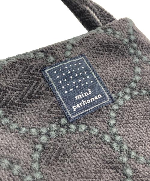 mina perhonen（ミナ ペルホネン）mina perhonen (ミナ ペルホネン) ハンドバッグ グレーの古着・服飾アイテム