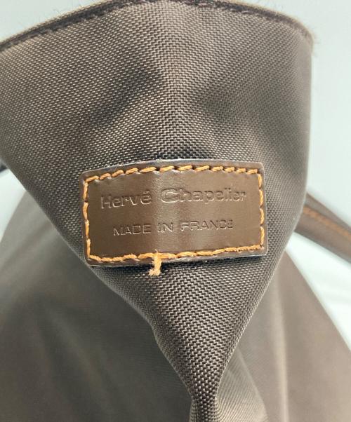 Herve Chapelier（エルベシャプリエ）Herve Chapelier (エルベシャプリエ) レザーハンドル舟型ショルダーL ブラウンの古着・服飾アイテム