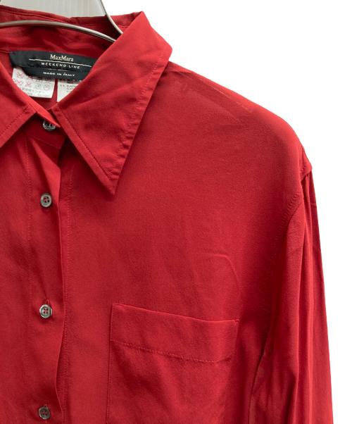 Max Mara WEEK END LINE（マックスマーラ ウイークエンドライン）MAX MARA WEEK END LINE (マックスマーラ ウイークエンドライン) シルクシャツ レッド サイズ:Mの古着・服飾アイテム