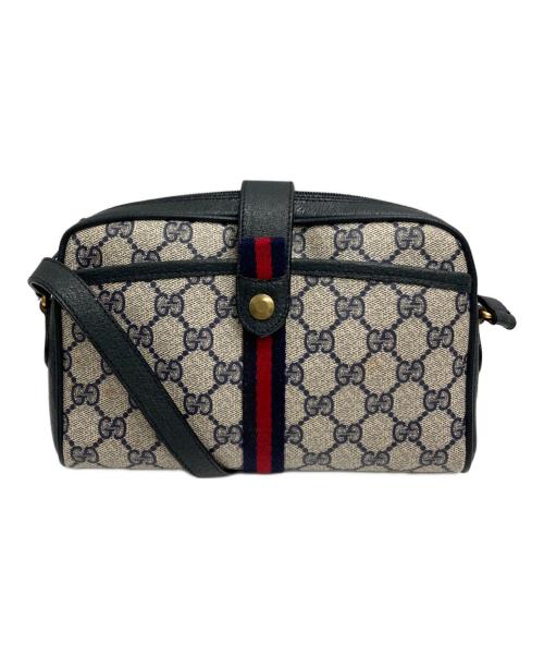 GUCCI（グッチ）GUCCI (グッチ) GGショルダーバッグ ベージュ×ネイビーの古着・服飾アイテム