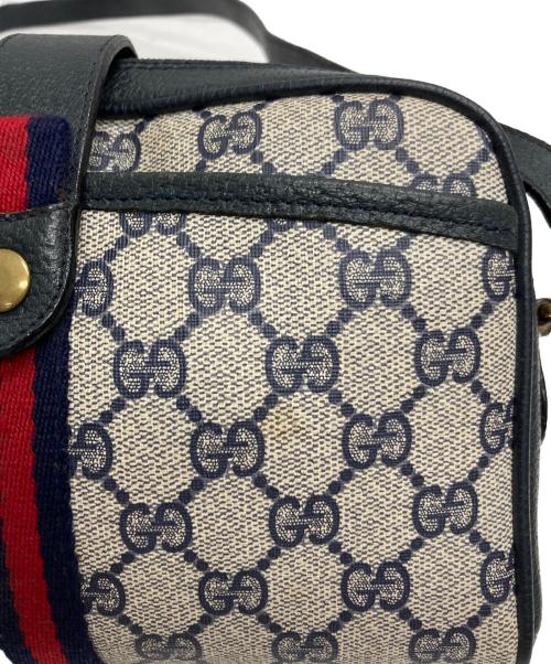 GUCCI（グッチ）GUCCI (グッチ) GGショルダーバッグ ベージュ×ネイビーの古着・服飾アイテム