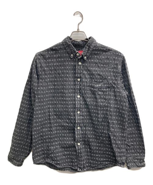 SUPREME（シュプリーム）Supreme (シュプリーム) Jacquard Logos Denim Shirt ブラック サイズ:Sの古着・服飾アイテム