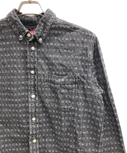 SUPREME（シュプリーム）Supreme (シュプリーム) Jacquard Logos Denim Shirt ブラック サイズ:Sの古着・服飾アイテム