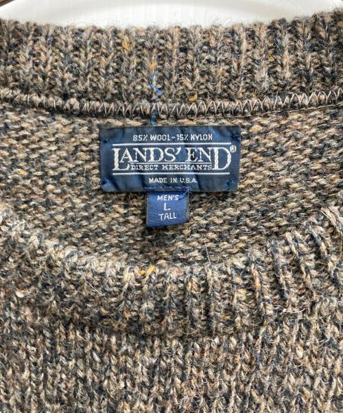 LAND'S END（ランズエンド）LAND'S END (ランズエンド) クルーネックニット ブラウン サイズ:Lの古着・服飾アイテム