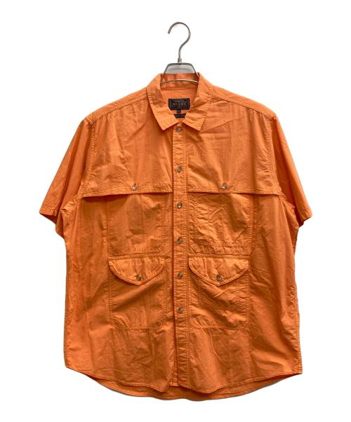 BEAMS PLUS（ビームスプラス）BEAMS PLUS (ビームスプラス) コットン リップストップ ショートスリーブ アドベンチャー シャツⅡ オレンジ サイズ:Lの古着・服飾アイテム
