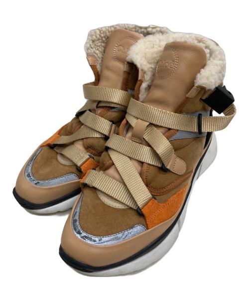 Chloe（クロエ）Chloe (クロエ) ハイカットスニーカー ベージュ サイズ:36の古着・服飾アイテム