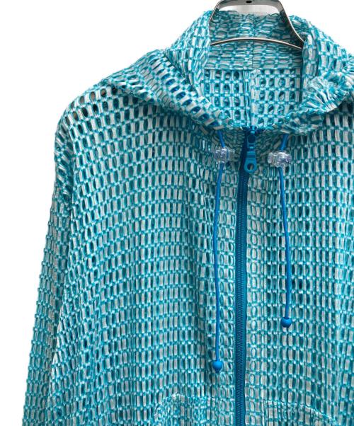 PLEATS PLEASE（プリーツプリーズ）PLEATS PLEASE (プリーツプリーズ) カットワークジップパーカー スカイブルー サイズ:3の古着・服飾アイテム