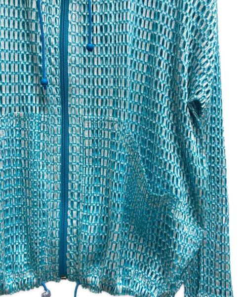 PLEATS PLEASE（プリーツプリーズ）PLEATS PLEASE (プリーツプリーズ) カットワークジップパーカー スカイブルー サイズ:3の古着・服飾アイテム