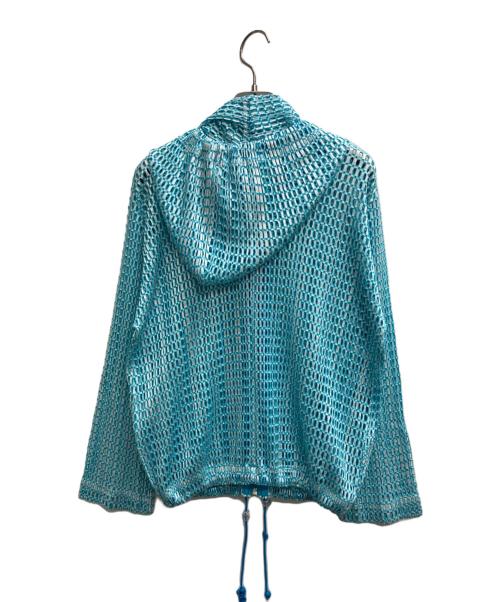 PLEATS PLEASE（プリーツプリーズ）PLEATS PLEASE (プリーツプリーズ) カットワークジップパーカー スカイブルー サイズ:3の古着・服飾アイテム