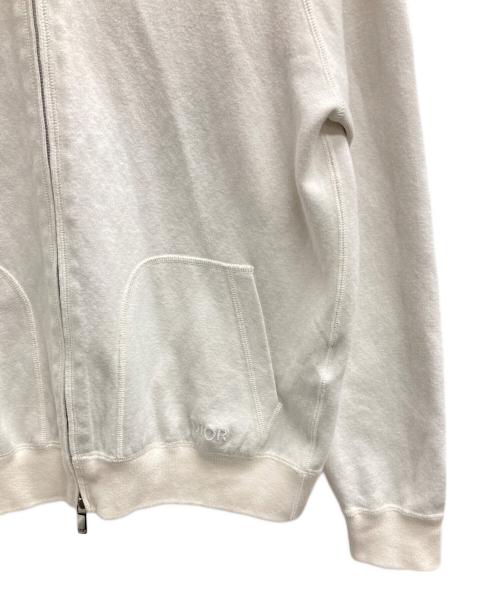 Dior（ディオール）Dior (ディオール) ロゴ刺繍オブリークジャガードパーカー ホワイト サイズ:Lの古着・服飾アイテム