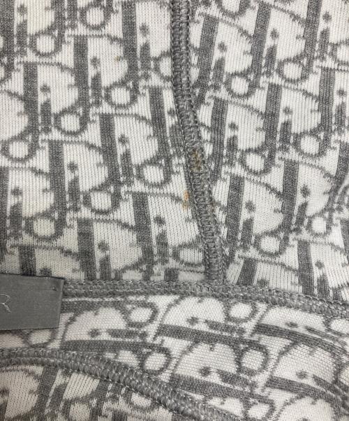 Dior（ディオール）Dior (ディオール) ロゴ刺繍オブリークジャガードパーカー ホワイト サイズ:Lの古着・服飾アイテム