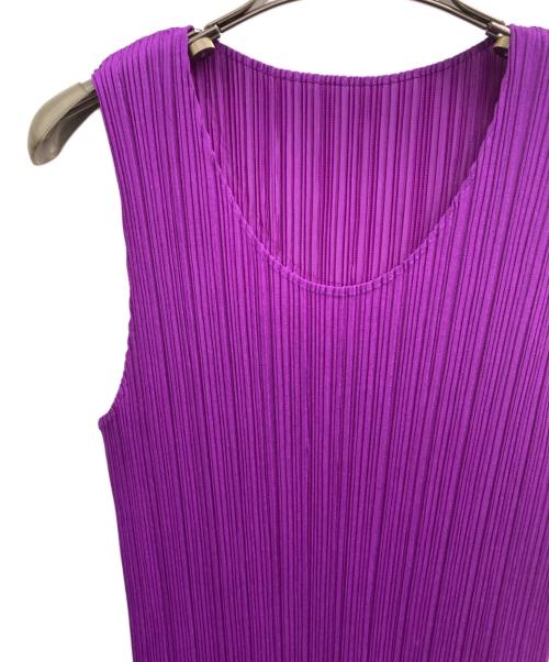 PLEATS PLEASE（プリーツプリーズ）PLEATS PLEASE (プリーツプリーズ) プリーツノースリーブカットソー パープル サイズ:3の古着・服飾アイテム