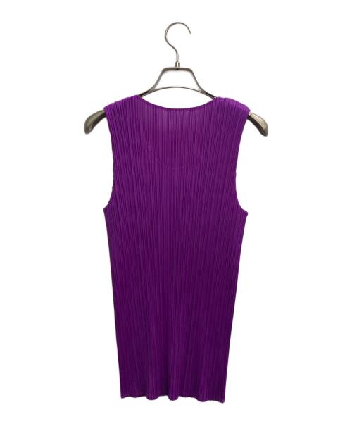 PLEATS PLEASE（プリーツプリーズ）PLEATS PLEASE (プリーツプリーズ) プリーツノースリーブカットソー パープル サイズ:3の古着・服飾アイテム