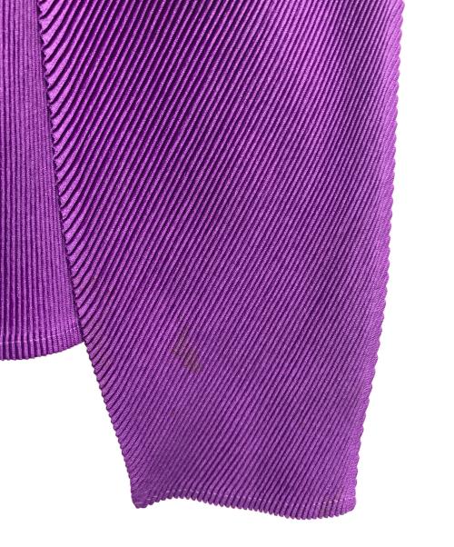 PLEATS PLEASE（プリーツプリーズ）PLEATS PLEASE (プリーツプリーズ) プリーツクルーネックカーディガン パープル サイズ:3の古着・服飾アイテム