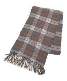 JOHNSTONS OF ELGIN（ジョンストンズオブエルガン）の古着「ウールチェックマフラー」｜ベージュ