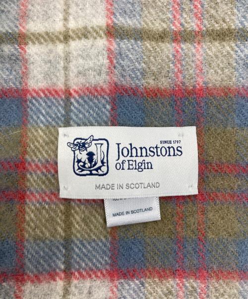 JOHNSTONS OF ELGIN（ジョンストンズオブエルガン）JOHNSTONS OF ELGIN (ジョンストンズオブエルガン) ウールチェックマフラー ベージュの古着・服飾アイテム