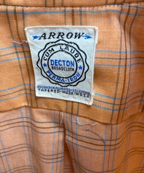 ARROW（アロー）ARROW (アロー) チェックS/Sシャツ ブラウン サイズ:Sの古着・服飾アイテム