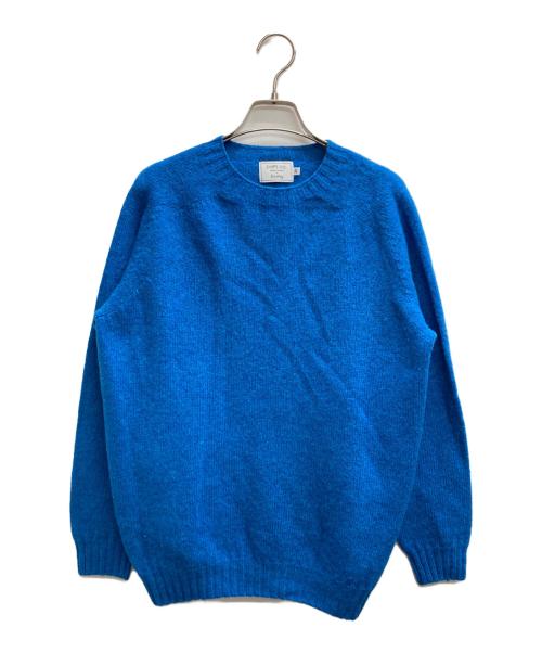 SHIPS any（シップスエニィ）SHIPS any (シップスエニィ) HARLEY OF SCOTLAND (ハーレーオブスコットランド) クルーネック リラックスニット ブルー サイズ:36の古着・服飾アイテム