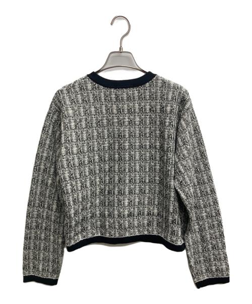 PLST（プラステ）PLST (プラステ) ツイードニットカーデスカートセットアップ ブラック サイズ:M 未使用品の古着・服飾アイテム