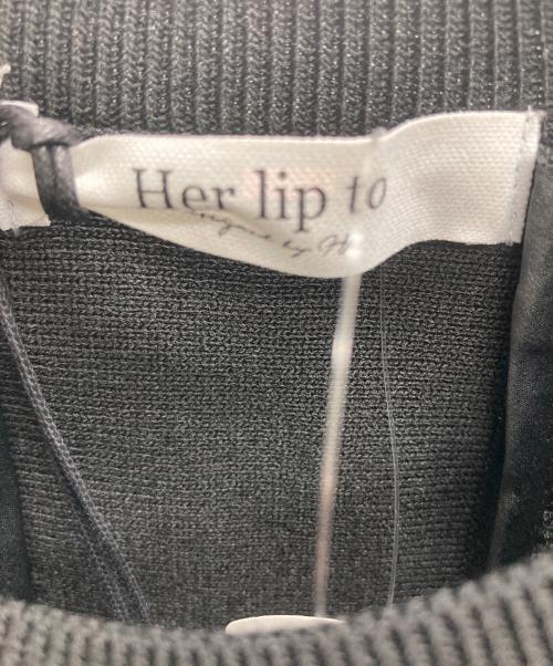 HER LIP TO（ハーリップトゥ）HER LIP TO (ハーリップトゥ) Airy Brush Knit Top ブラック サイズ:M 未使用品の古着・服飾アイテム