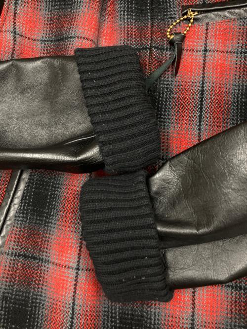 INDIAN MOTORCYCLE（インディアンモーターサイクル）INDIAN MOTORCYCLE (インディアンモーターサイクル) ウールチェックアワードジャケット レッド サイズ:38の古着・服飾アイテム