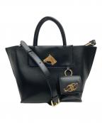 ear PAPILLONNER×BROOKLYN CHARMイアパピヨネ×ブルックリンチャーム）の古着「馬2WAYトートバッグ」｜ブラック