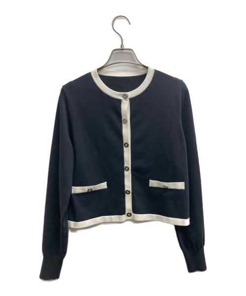 anuans（アニュアンス）anuans (アニュアンス) シルクブレンドベーシックニットカーディガン グレー サイズ:Fの古着・服飾アイテム