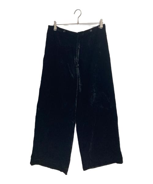 Y's（ワイズ）Y's (ワイズ) ベルベットワイドパンツ ブラック サイズ:2の古着・服飾アイテム