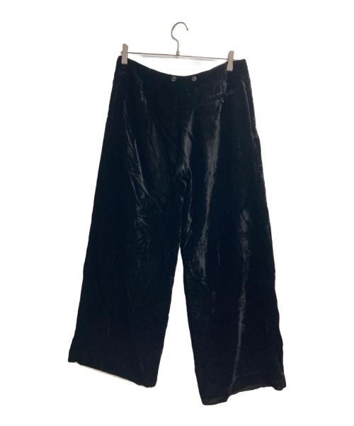 Y's（ワイズ）Y's (ワイズ) ベルベットワイドパンツ ブラック サイズ:2の古着・服飾アイテム