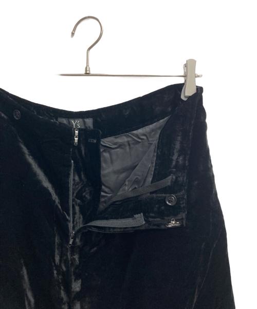 Y's（ワイズ）Y's (ワイズ) ベルベットワイドパンツ ブラック サイズ:2の古着・服飾アイテム