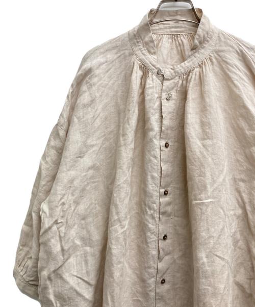 nest Robe（ネストローブ）nest Robe (ネストローブ) リネンロングチュニックシャツ ワイドワンピース ベージュ サイズ:FREEの古着・服飾アイテム