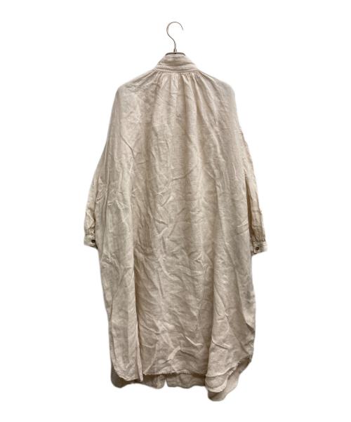 nest Robe（ネストローブ）nest Robe (ネストローブ) リネンロングチュニックシャツ ワイドワンピース ベージュ サイズ:FREEの古着・服飾アイテム