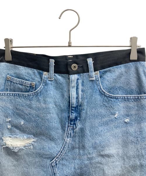 OUT OF FRAME（アウトオブフレーム）OUT OF FRAME (アウトオブフレーム) デニムドッキングミニスカート ブルー サイズ:38の古着・服飾アイテム