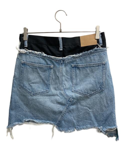 OUT OF FRAME（アウトオブフレーム）OUT OF FRAME (アウトオブフレーム) デニムドッキングミニスカート ブルー サイズ:38の古着・服飾アイテム