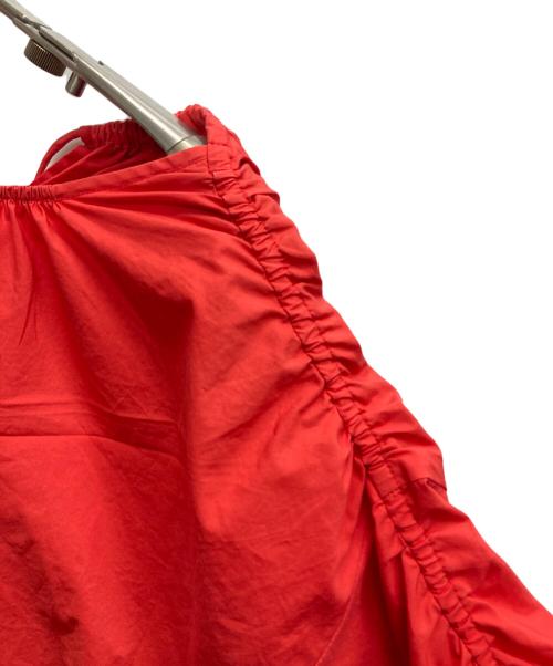 BALLSEY（ボールジィ）BALLSEY (ボールジィ) プロセスドコットン ギャザーブラウス レッド サイズ:36の古着・服飾アイテム