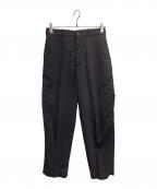 STEVEN ALANスティーブンアラン）の古着「T/W TRO SUPER BAGGY TAPERED HALF EASY PANTS-JUST」｜ブラウン