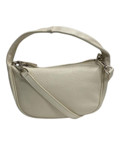 Manuel MILANO（マニュエルミラノ）Manuel MILANO (マニュエルミラノ) レザーハーフムーン ハンドバッグ アイボリーの古着・服飾アイテム