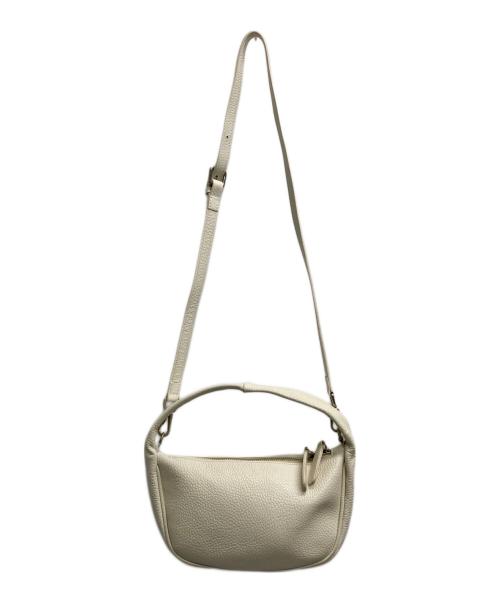 Manuel MILANO（マニュエルミラノ）Manuel MILANO (マニュエルミラノ) レザーハーフムーン ハンドバッグ アイボリーの古着・服飾アイテム