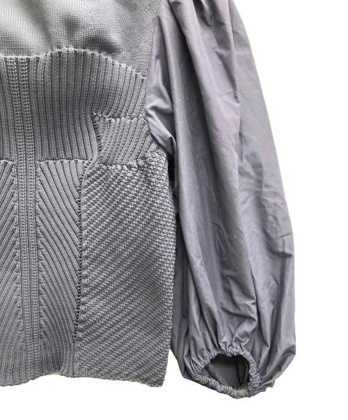 FRAY ID（フレイ アイディー）FRAY ID (フレイ アイディー) タフタスリーブホールガーメントニット ブルー サイズ:ONE　SIZEの古着・服飾アイテム